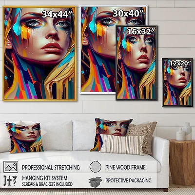 Vibrant Creative Woman Portrait VI Wall Art