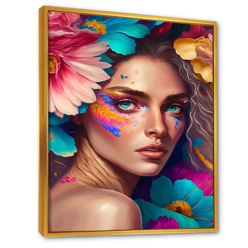 Floral Woman Portrait Wall Art