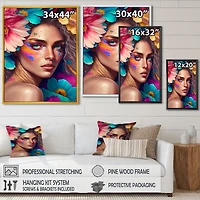 Floral Woman Portrait Wall Art