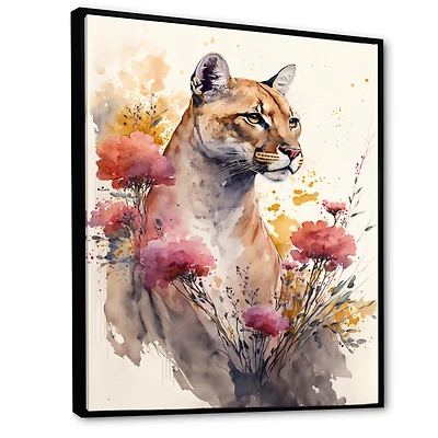 Cute Puma Floral Art Wall