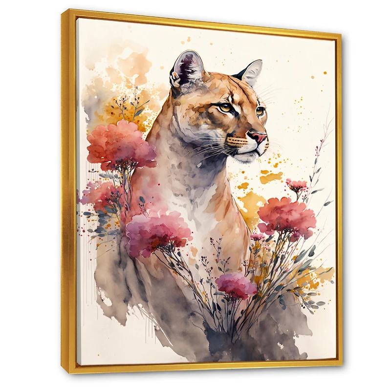 Cute Puma Floral Art Wall
