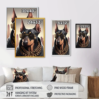 Doberman Gangster NYC I Wall Art