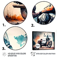 Motorcycle Parked The Desert I Wall Art