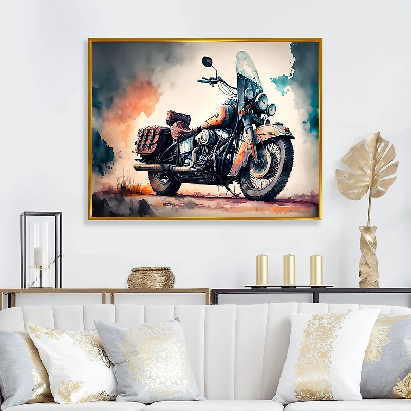 Motorcycle Parked The Desert I Wall Art