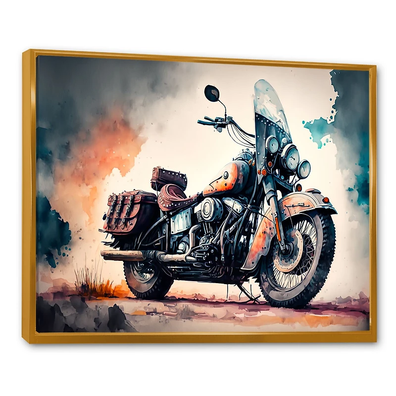 Motorcycle Parked The Desert I Wall Art