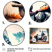 Motorcycle Parked The Desert I Wall Art