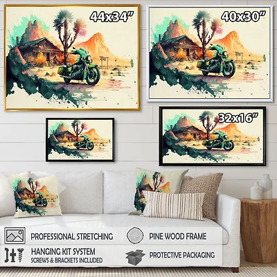 Motocycle On The Side Of Road Wall Art