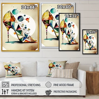 Retro Art Deco High Heel Shoe X Wall