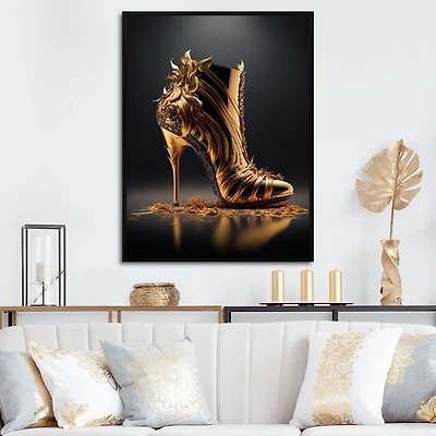 Golden Mechanic High Heel Wall Art
