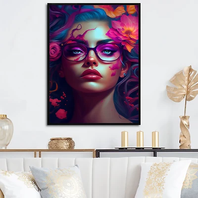 Woman With Blue Hair Wall Art