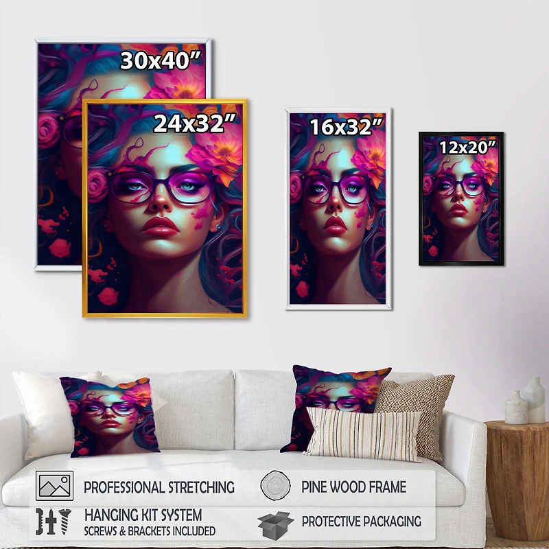Woman With Blue Hair Wall Art