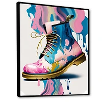 Pink And Blue Art Deco Army Shoes Wall