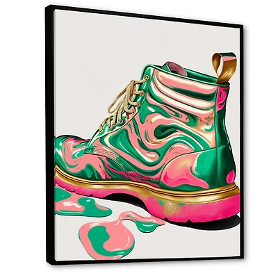Pink And Green Art Deco Army Shoes Wall