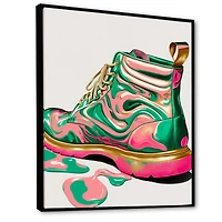 Pink And Green Art Deco Army Shoes Wall
