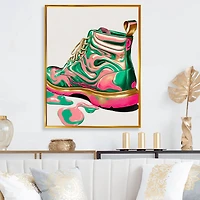 Pink And Green Art Deco Army Shoes Wall