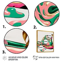 Pink And Green Art Deco Army Shoes Wall