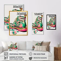 Pink And Green Art Deco Army Shoes Wall