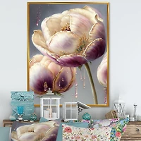Cream And Purple Tulip Wall Art