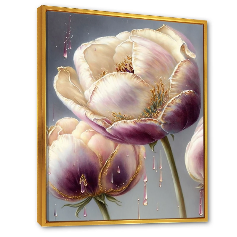 Cream And Purple Tulip Wall Art