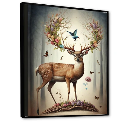 Deer With Blooming Antlers Wall Art