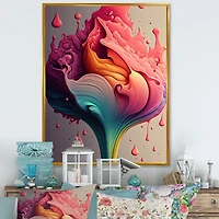 Multicolor Liquid Ink Tulip Flowers I Wall Art