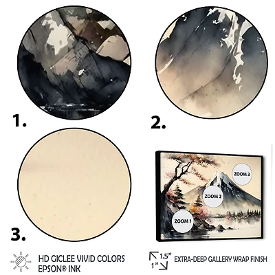 Japanese Landscape Watercolor Wall Art