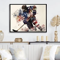 Usa Hockey Player Action Wall Art