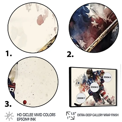 Usa Hockey Player Action Wall Art
