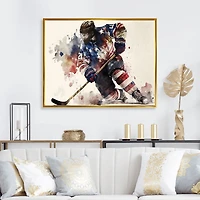 Usa Hockey Player Action Wall Art