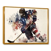 Usa Hockey Player Action Wall Art