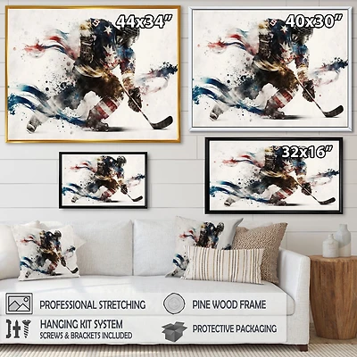 Usa Hockey Player Action VI Wall Art