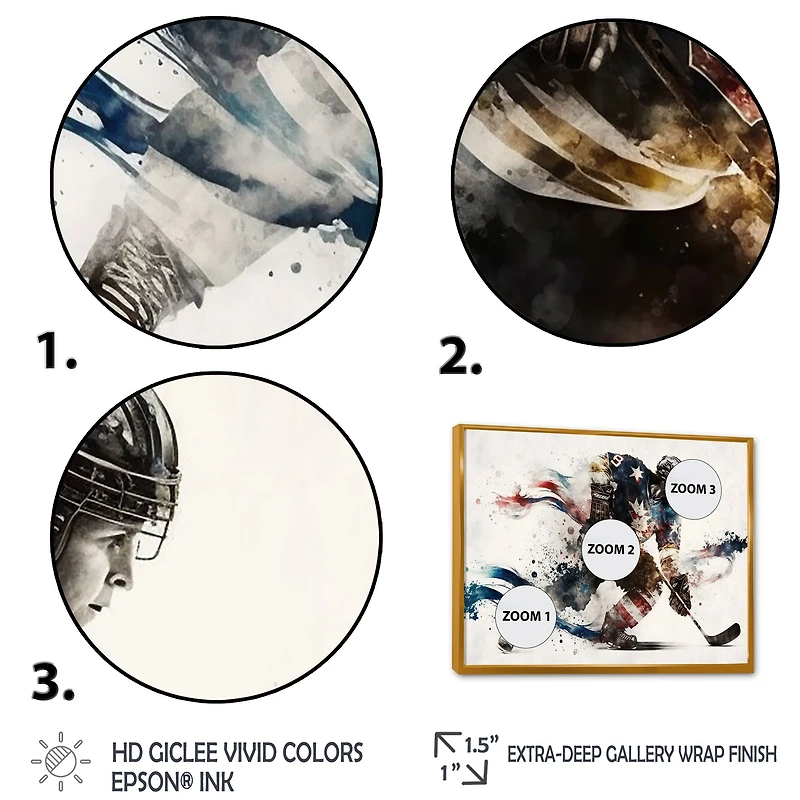 Usa Hockey Player Action VI Wall Art