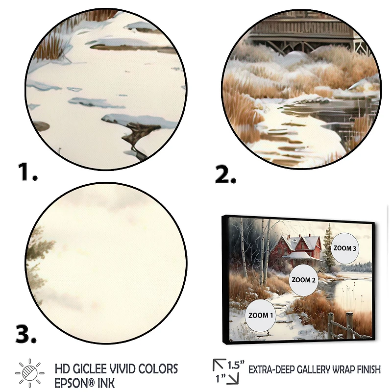 Calm Red Barn Winter Wall Art