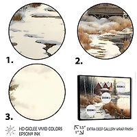 Calm Red Barn Winter Wall Art