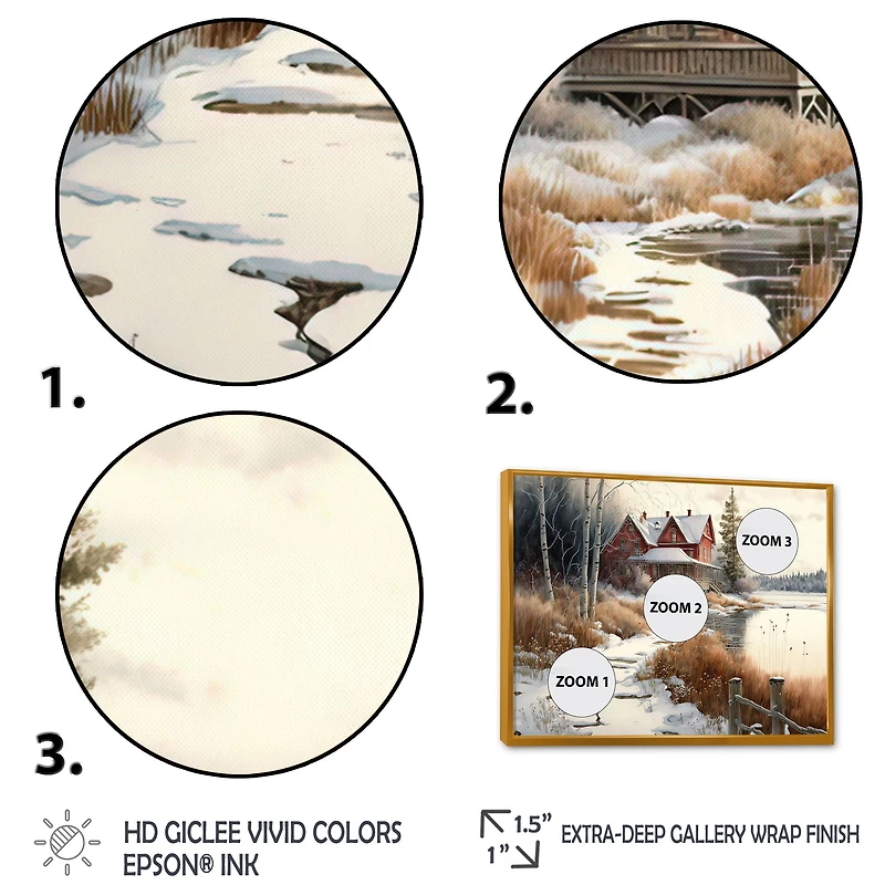 Calm Red Barn Winter Wall Art