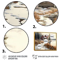 Calm Red Barn Winter Wall Art