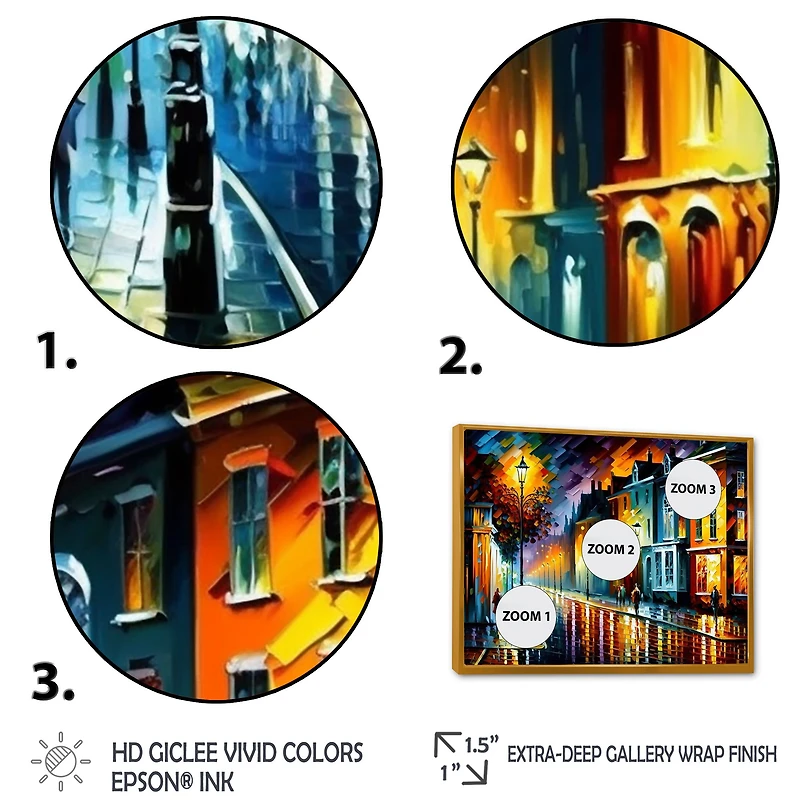 Colorful City Vibrant Radiant Wall Art