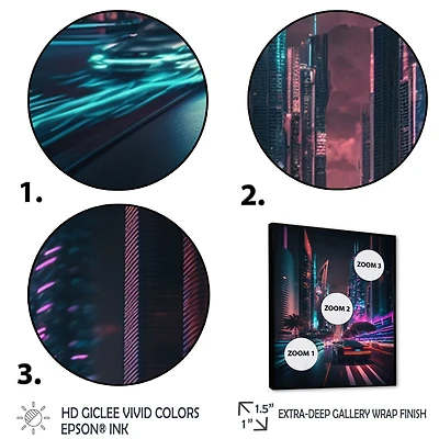 Futuristic Miami Neon Art Wall