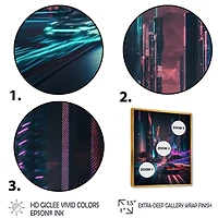 Futuristic Miami Neon Art Wall