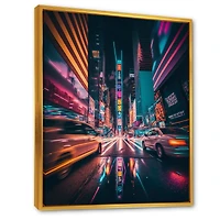 Futuristic New York City Neon Wall Art