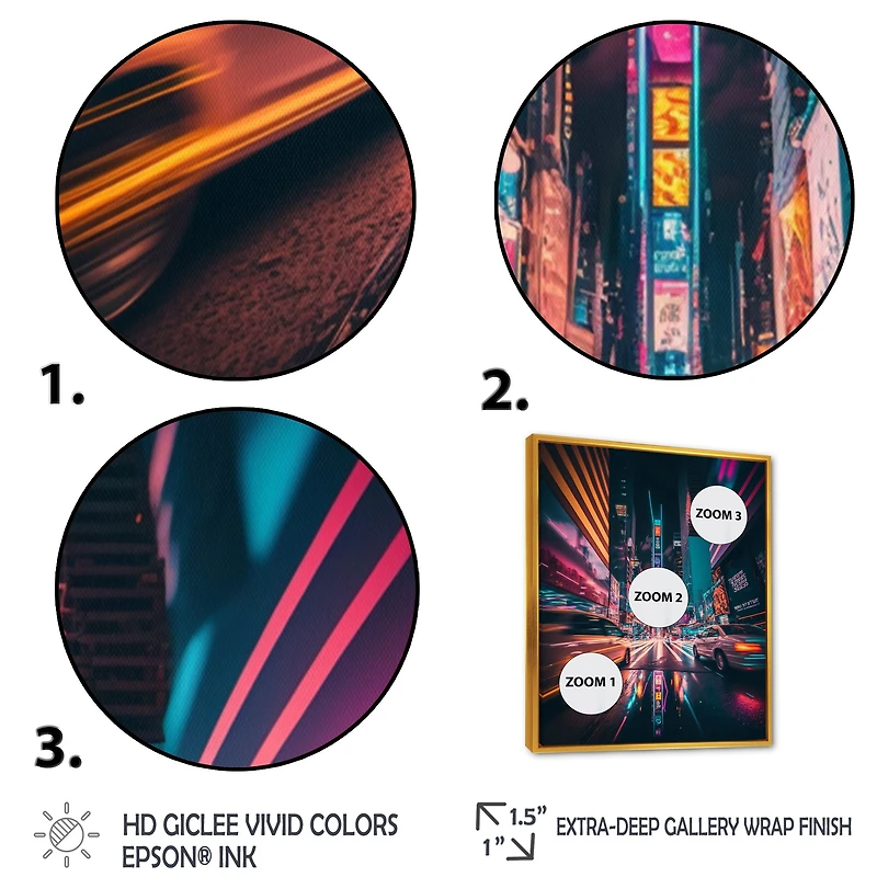 Futuristic New York City Neon Wall Art