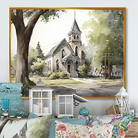 Monochome Yellow And Grey Farm Wall Art