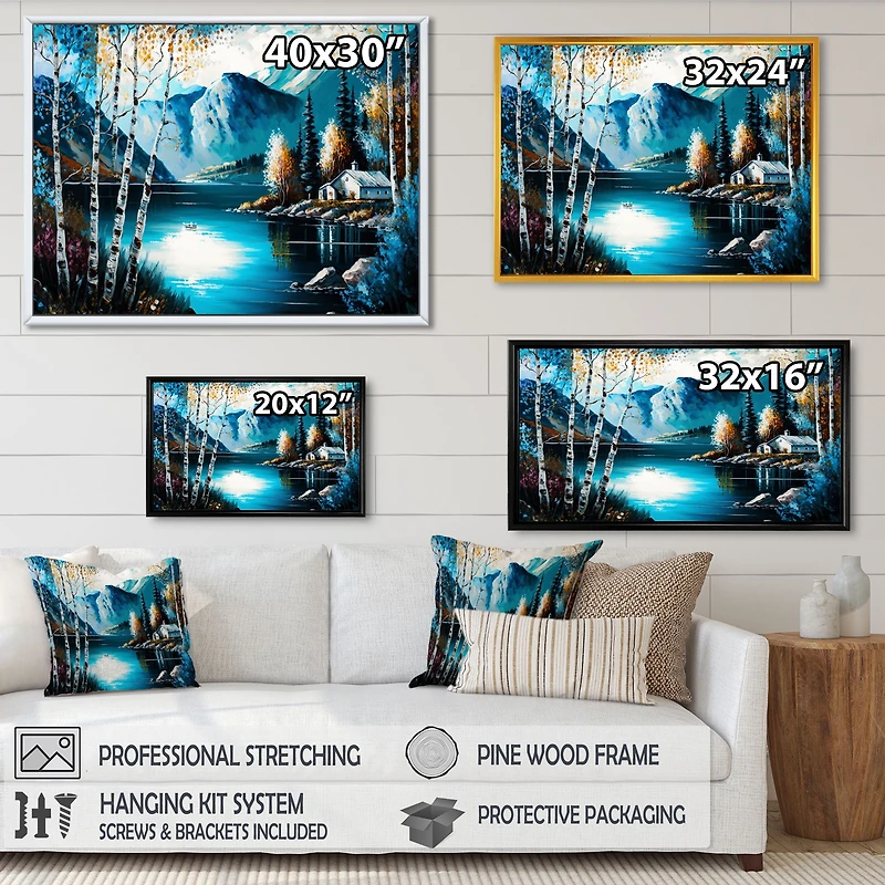 Cabin By A Lake Fall Wall Art