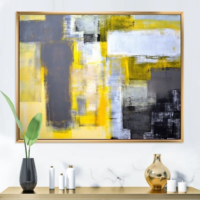Grey and Yellow Blur Canvas Art Print