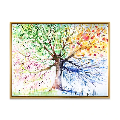 Four Seasons Tree  Canvas Art Print