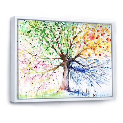 Four Seasons Tree Canvas Art Print