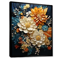 Orange and Teal Botanical Whirlwind – Dynamic Abstract Nature