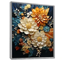 Orange and Teal Botanical Whirlwind – Dynamic Abstract Nature