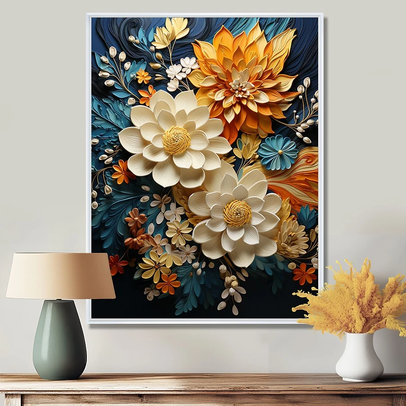 Mouvement botanique moderne « Teal and Orange Botanical Motion »