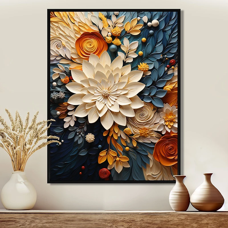 Teal and Orange Botanical Motion – Modern Nature Swirl
